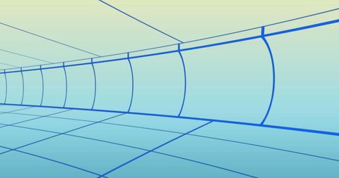 Digital tunnel design with blue and yellow gradient