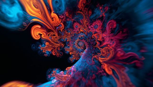Psychedelic Spiral Fractal with Vibrant Colors
