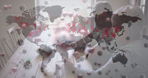 Senior Couple Managing Health at Home with Digital Guidance Technology