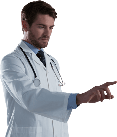 male doctor using virtual transparent touchscreen technology - Download Free Stock Videos Pikwizard.com