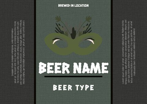 craft beer label with artistic mask design for festive events - Download Free Stock Templates Pikwizard.com