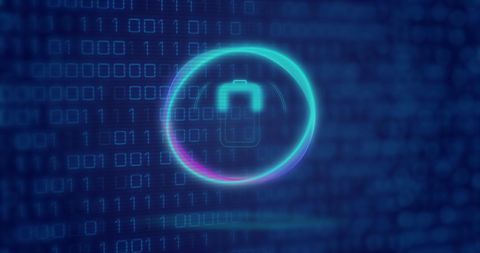 Neon Battery Icon with Binary Code Background - Download Free Stock Images Pikwizard.com
