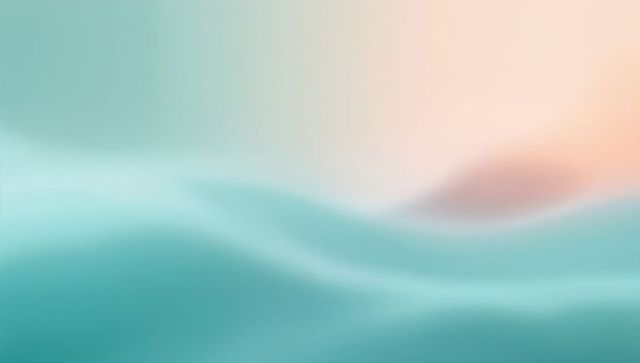 Flowing teal waves pastel gradient with peach horizon and mauve mound