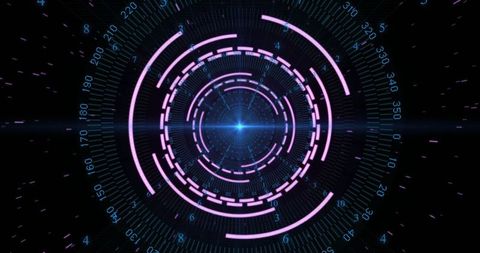 futuristic pink circular scanner with blue energetic core - Download Free Stock Images Pikwizard.com