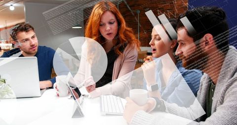diverse team analyzing digital financial data trends in modern office - Download Free Stock Images Pikwizard.com