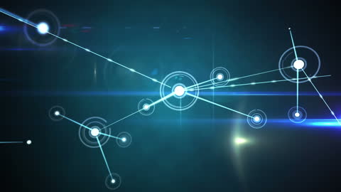 Futuristic Network Connections and Digital Light Trails