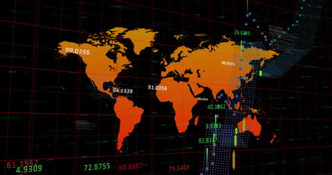 Global Financial Network Data Visualization on World Map