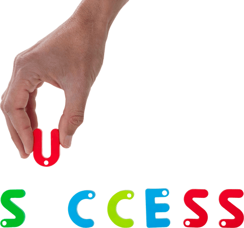 Transparent Hand Arranging Success in Colorful Letters - Download Free Stock Videos Pikwizard.com