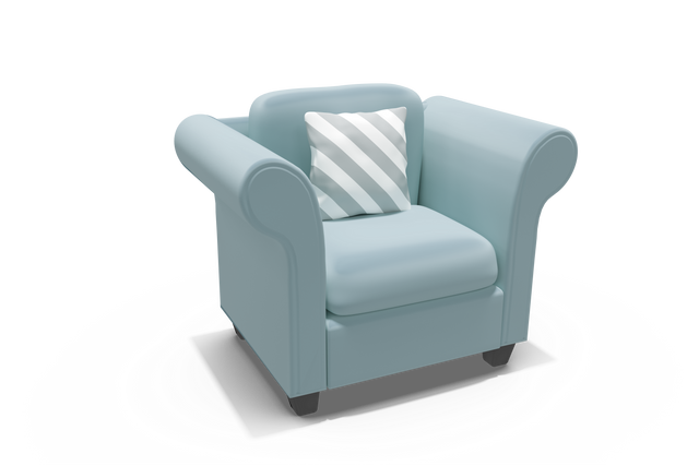 Transparent Gray Armchair with Striped Cushion for Stylish Interiors - Download Free Stock Videos Pikwizard.com