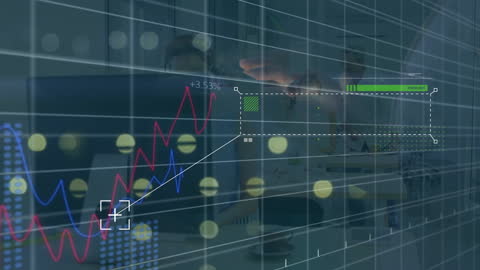 Abstract Business Analytics with Data Visualizations and Headset
