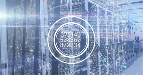 Digital Data Streaming Over Computer Servers in High-Tech Facility - Download Free Stock Images Pikwizard.com