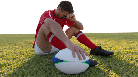 caucasian rugby player reflecting on field with rugby ball, transparent background - Download Free Stock Videos Pikwizard.com