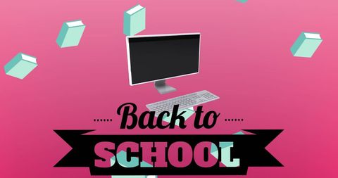 Back to School Digital Education Concept with Books and Computer - Download Free Stock Images Pikwizard.com