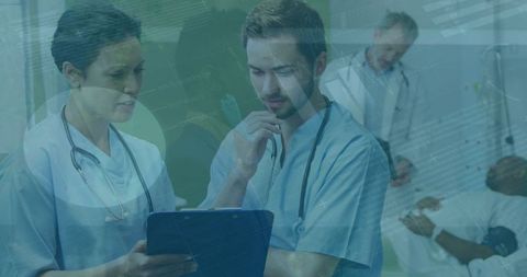 Innovative healthcare: doctors analyzing data for patient care solutions