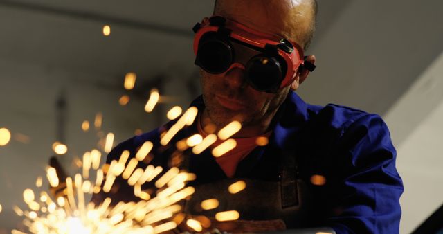 Skilled Metalworker Grinding Metal with Safety Goggles - Download Free Stock Images Pikwizard.com