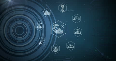 Futuristic Digital Data Technology Interface Display