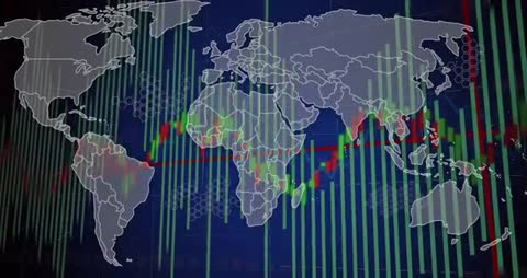 Animated Financial Global Map Visualization with Graphs