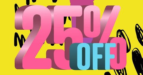 Vibrant Retro Discount Banner with 25% Off in Bold Colors - Download Free Stock Images Pikwizard.com