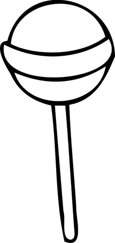 Transparent outline of sweet round lollipop with curved stripes