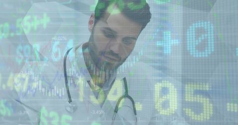 Healthcare Economics: Doctor Analyzing Financial Data Trends