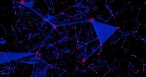 Dynamic Blue Network with Red Nodes on Black Background - Download Free Stock Images Pikwizard.com