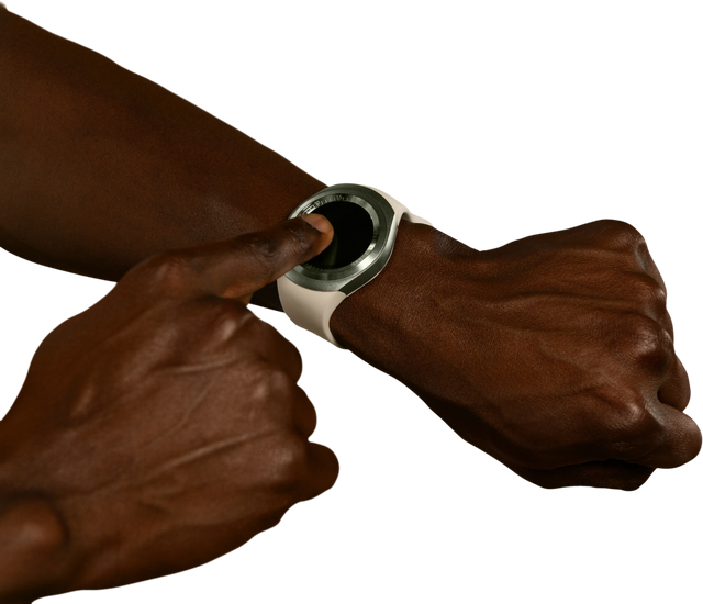 Transparent View of Mid-Section Hands Using Smartwatch Technology - Download Free Stock Videos Pikwizard.com