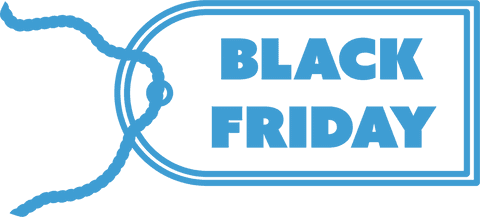 Transparent Black Friday Sale Label Isolated on Clear Background