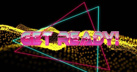 Futuristic Get Ready Text Over Dynamic Digital Mesh - Download Free Stock Images Pikwizard.com