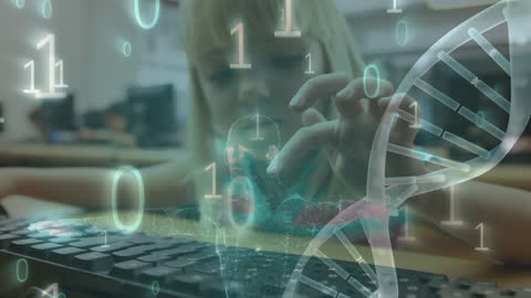 Child Learning Coding with Digital DNA Elements