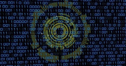 Abstract Digital Security Lock with Binary Code
