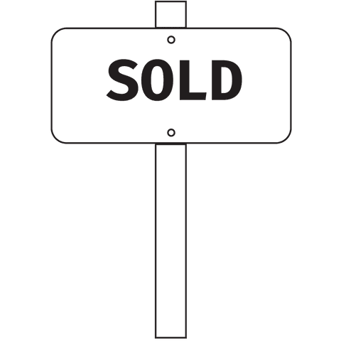 Transparent sold sign vector with clean design