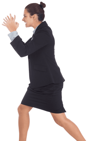 Transparent Businesswoman Screaming in Frustration