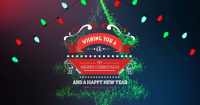 Festive Christmas and New Year Greeting with Lights and Tree - Download Free Stock Images Pikwizard.com