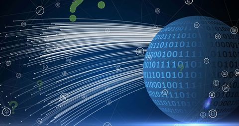 Digital Data Processing on Globe Global Network Concept - Download Free Stock Images Pikwizard.com