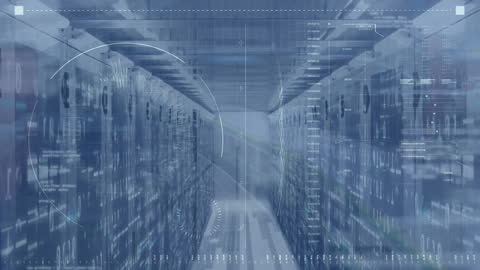 Animated Data Processing Over High-Tech Server Room