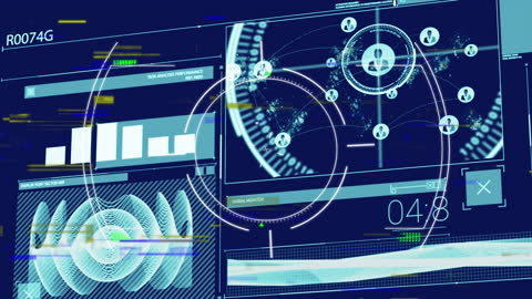 Dynamic Data Processing Animation with Digital Interface
