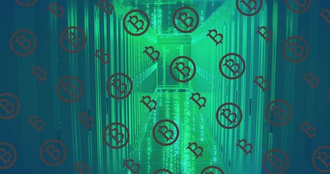 Bitcoin and Digital Currency Overlocking Server Room Graphics - Download Free Stock Images Pikwizard.com