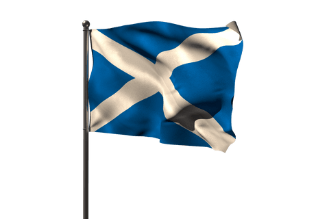 transparent scottish flag waving on pole isolated - Download Free Stock Videos Pikwizard.com