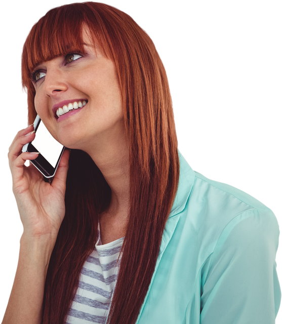 Smiling hipster woman having phone call, transparent background - Download Free Stock Videos Pikwizard.com