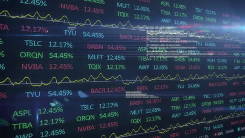 Digital Stock Market Ticker Display with Real-time Data
