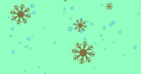 Background showcasing large red snowflakes moving on a light green backdrop in a seamless pattern. Perfect for conveying holiday ambiance or winter themes. Ideal for gift wrap, seasonal decorations, digital content, greeting cards, and festive projects requiring a winter atmosphere.
