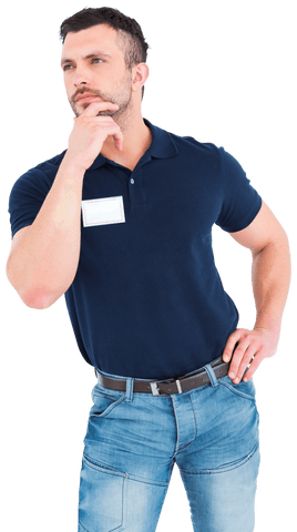 Man in Blue Shirt Thinking Transparent Background - Download Free Stock Videos Pikwizard.com