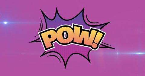 Comic book style pow text on starburst design
