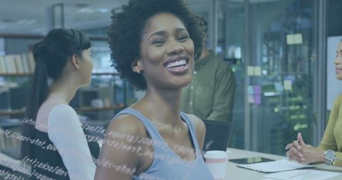 Diverse business team working with financial data