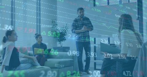 Presenting data-driven strategy to team with stock market overlay and analytics dashboards