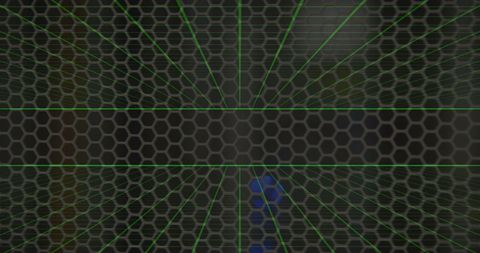 Dynamic Digital Grid Overlay on Server Room for Cloud Data Processing - Download Free Stock Images Pikwizard.com