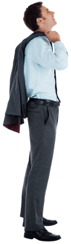 Transparent Image of Businessman Smiling Upward Holding Jacket - Download Free Stock Videos Pikwizard.com