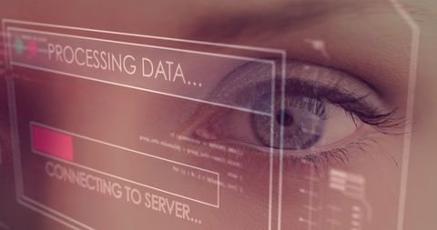 Data Processing Screen Overlay Digitally Merging with Human Eye - Download Free Stock Images Pikwizard.com