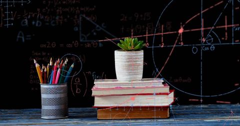 Mathematical Equations and Classroom Decor on Wooden Desk - Download Free Stock Images Pikwizard.com