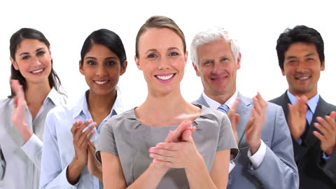 Diverse Business Team Applauding in Unity